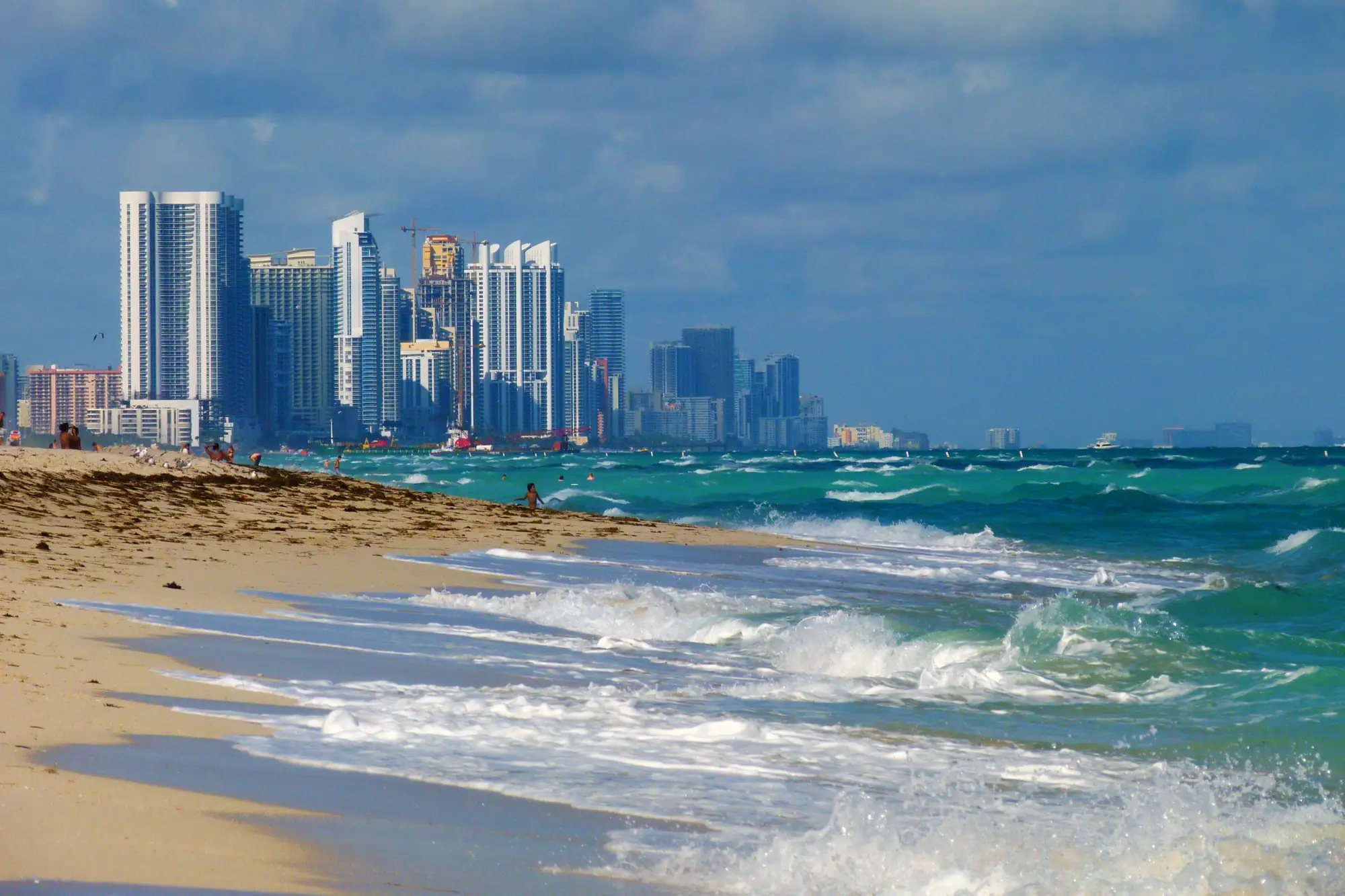 The Sunny Isles Beach skyline, seen from the beach to the south — Arlen House, Sunny Isles Beach