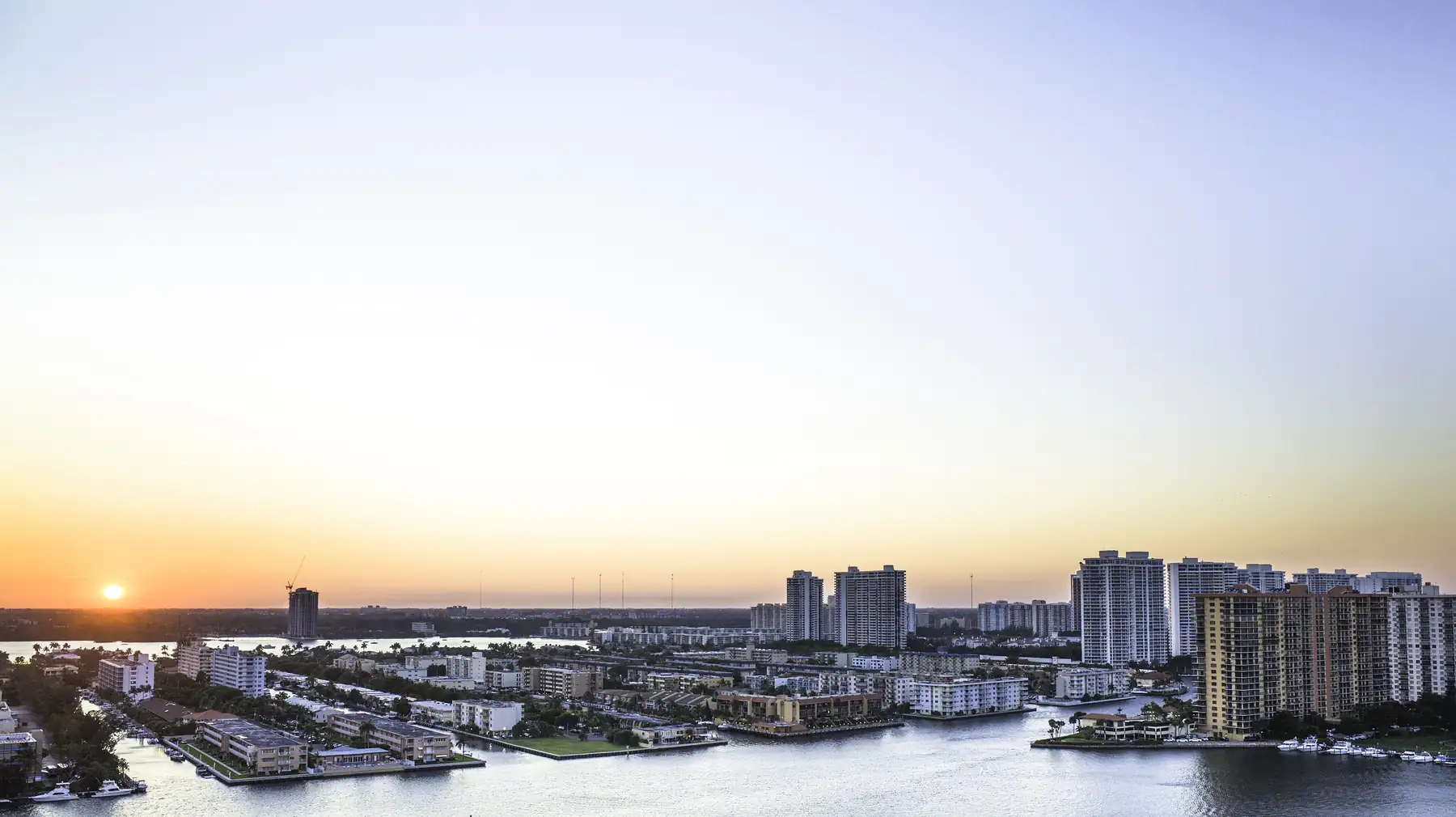 Sunset over Maule Lake and the Intracoastal — Residences by Armani/Casa, Sunny Isles Beach