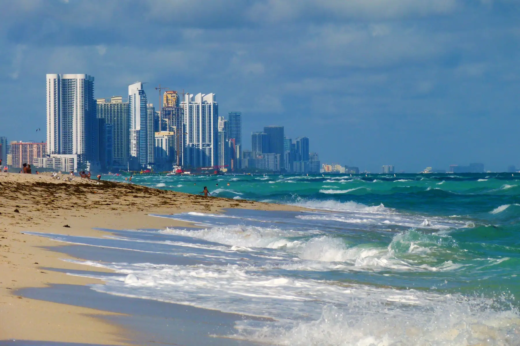 The Sunny Isles skyline from the beach to the south — Château Beach Residences, Sunny Isles Beach
