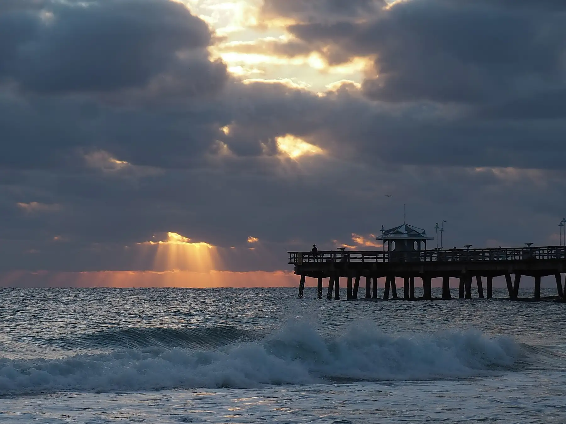 Dawn at the Lauderdale-by-the-Sea pier — Coral Ridge Towers, Fort Lauderdale