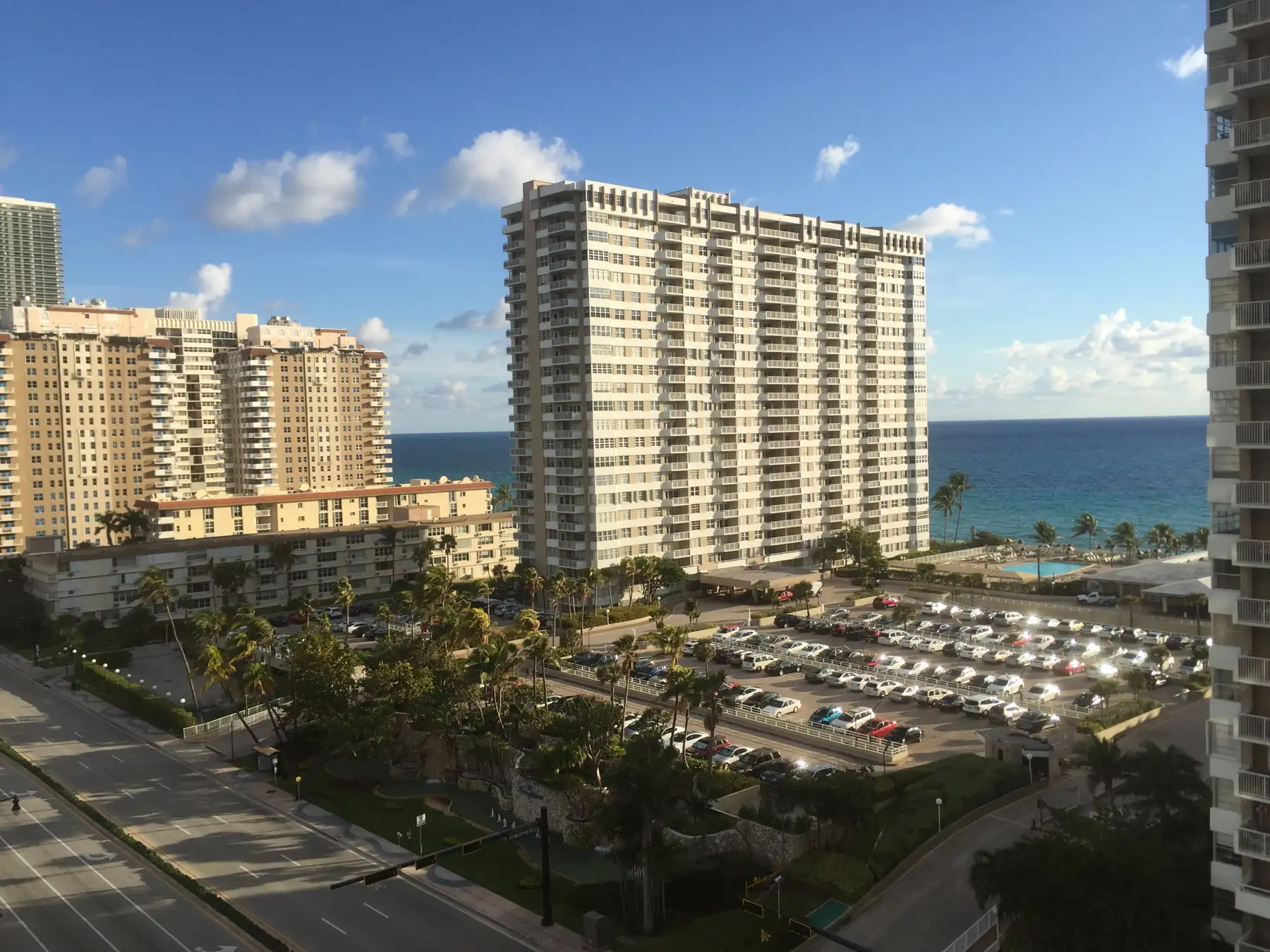 The Atlantic seen from a Hallandale Beach high-rise