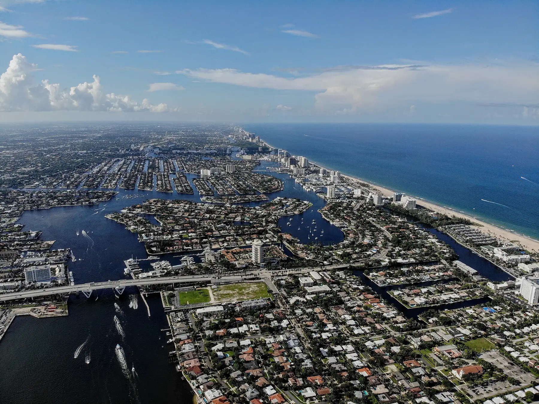 The Las Olas Isles, the Intracoastal and the beach from the air — Jackson Tower, Fort Lauderdale