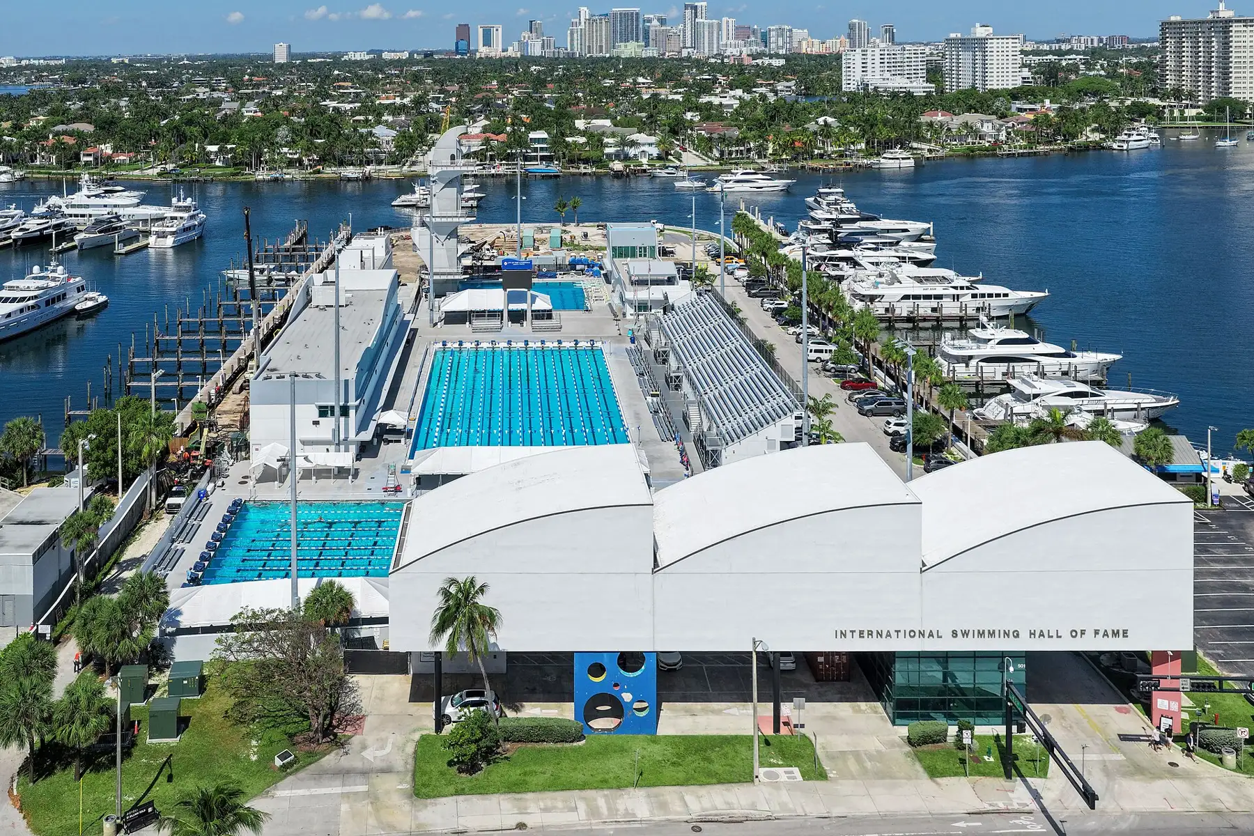 The Aquatic Center and Swimming Hall of Fame on the Intracoastal, south on Seabreeze Blvd — Jackson Tower, Fort Lauderdale