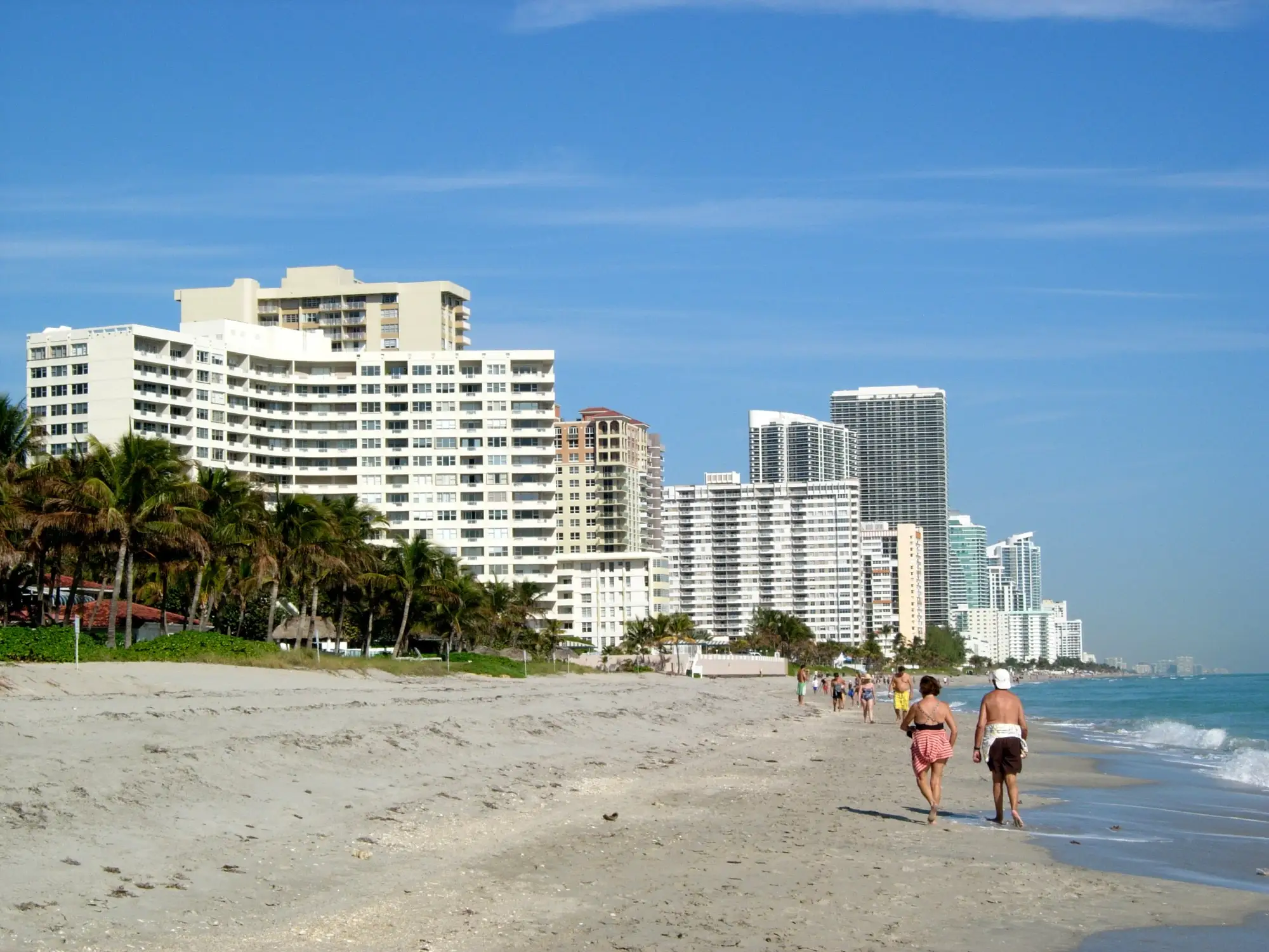 The beach in front of the Hallandale Beach towers