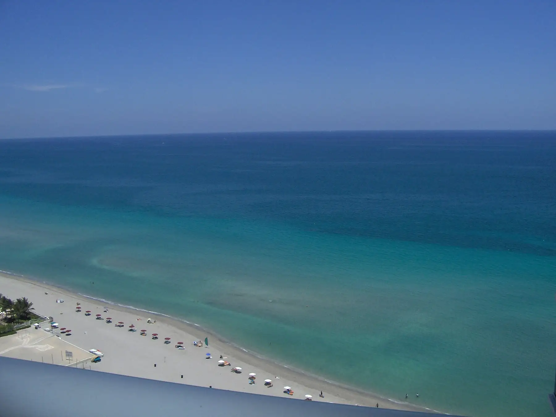 The Atlantic from an upper floor on the Hallandale strip — Malaga Towers, Hallandale Beach
