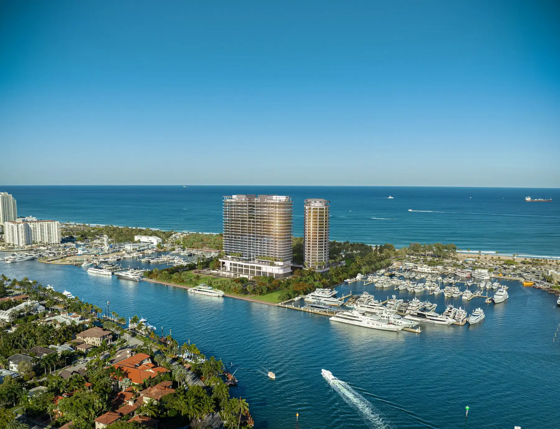 Bahia Mar from the east — St. Regis Residences Bahia Mar, Fort Lauderdale