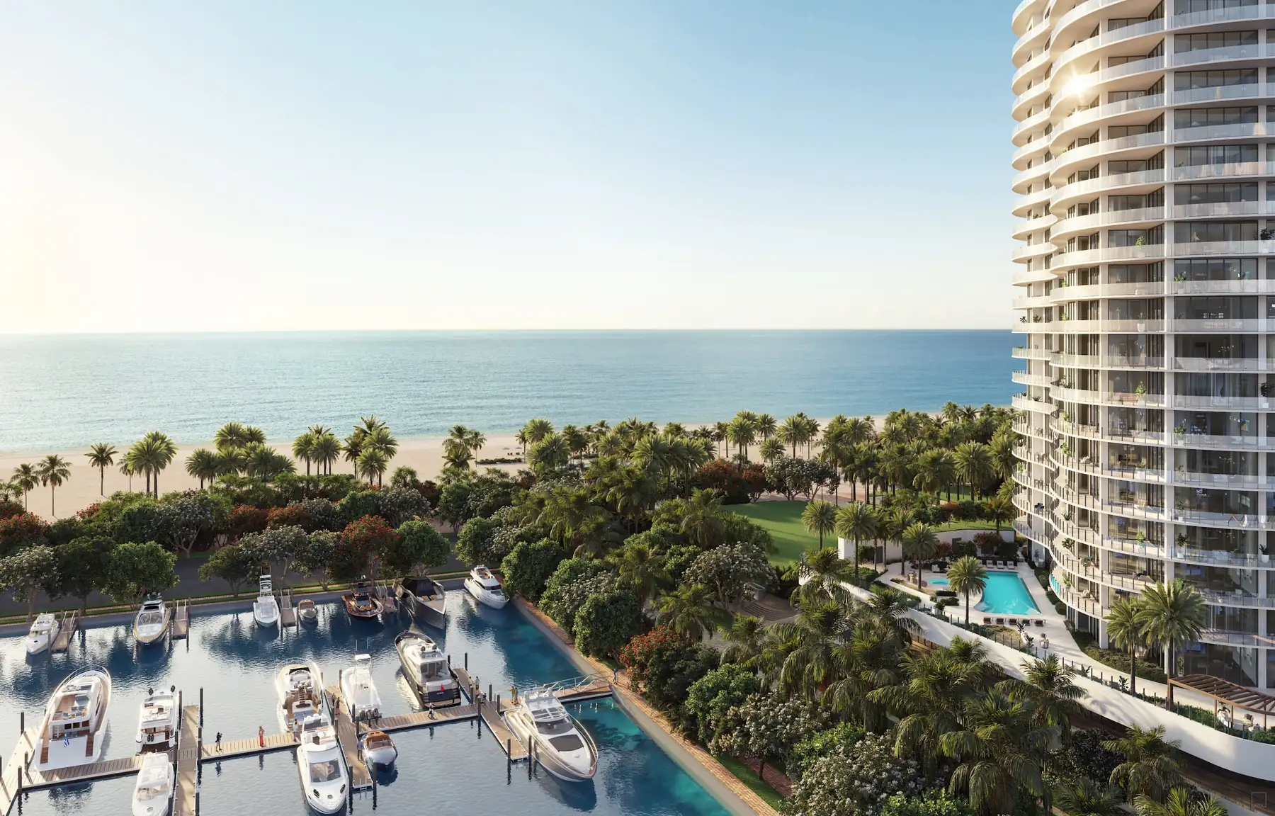 Marina and towers from the west — St. Regis Residences Bahia Mar, Fort Lauderdale