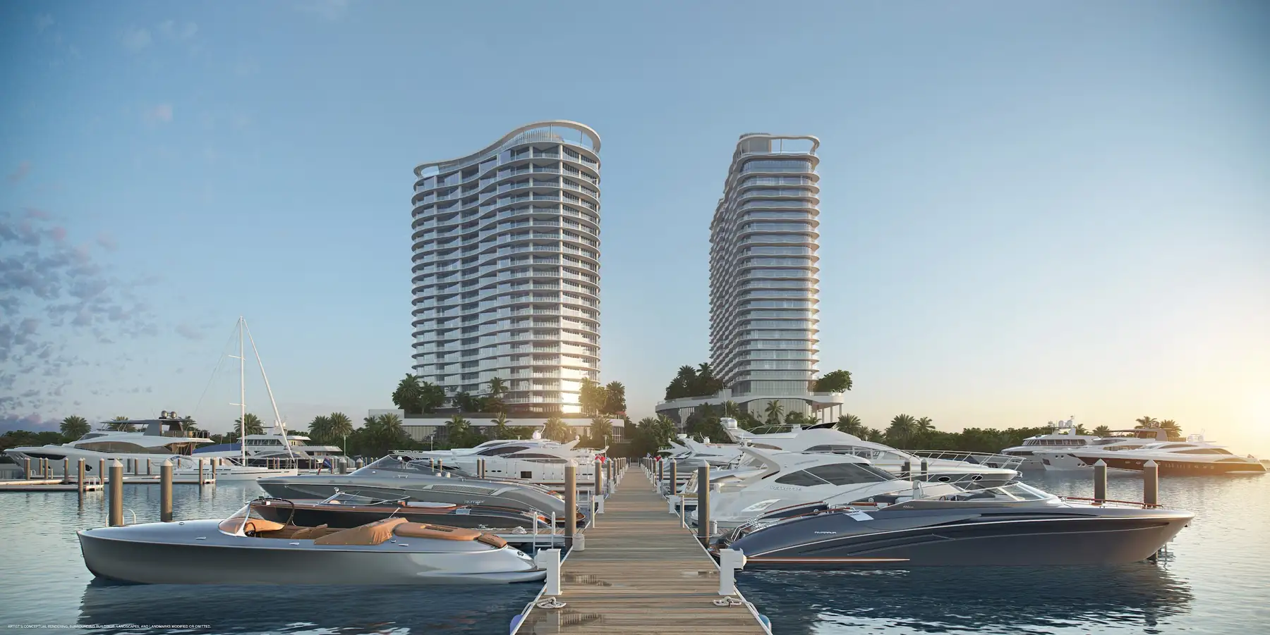 Bahia Mar megayacht marina — St. Regis Residences Bahia Mar, Fort Lauderdale