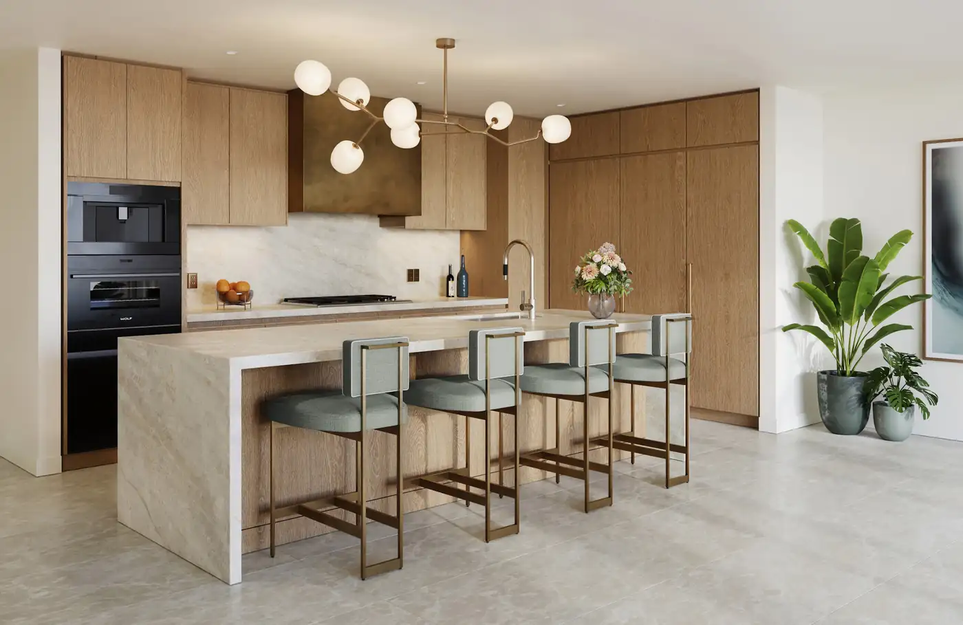 Residence B kitchen — St. Regis Residences Bahia Mar, Fort Lauderdale