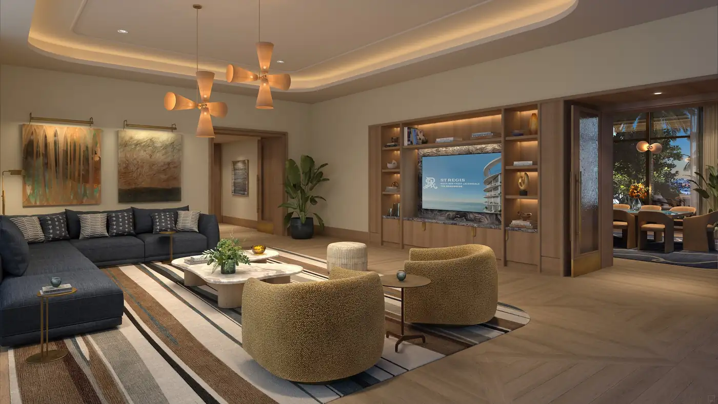 Library and media room — St. Regis Residences Bahia Mar, Fort Lauderdale