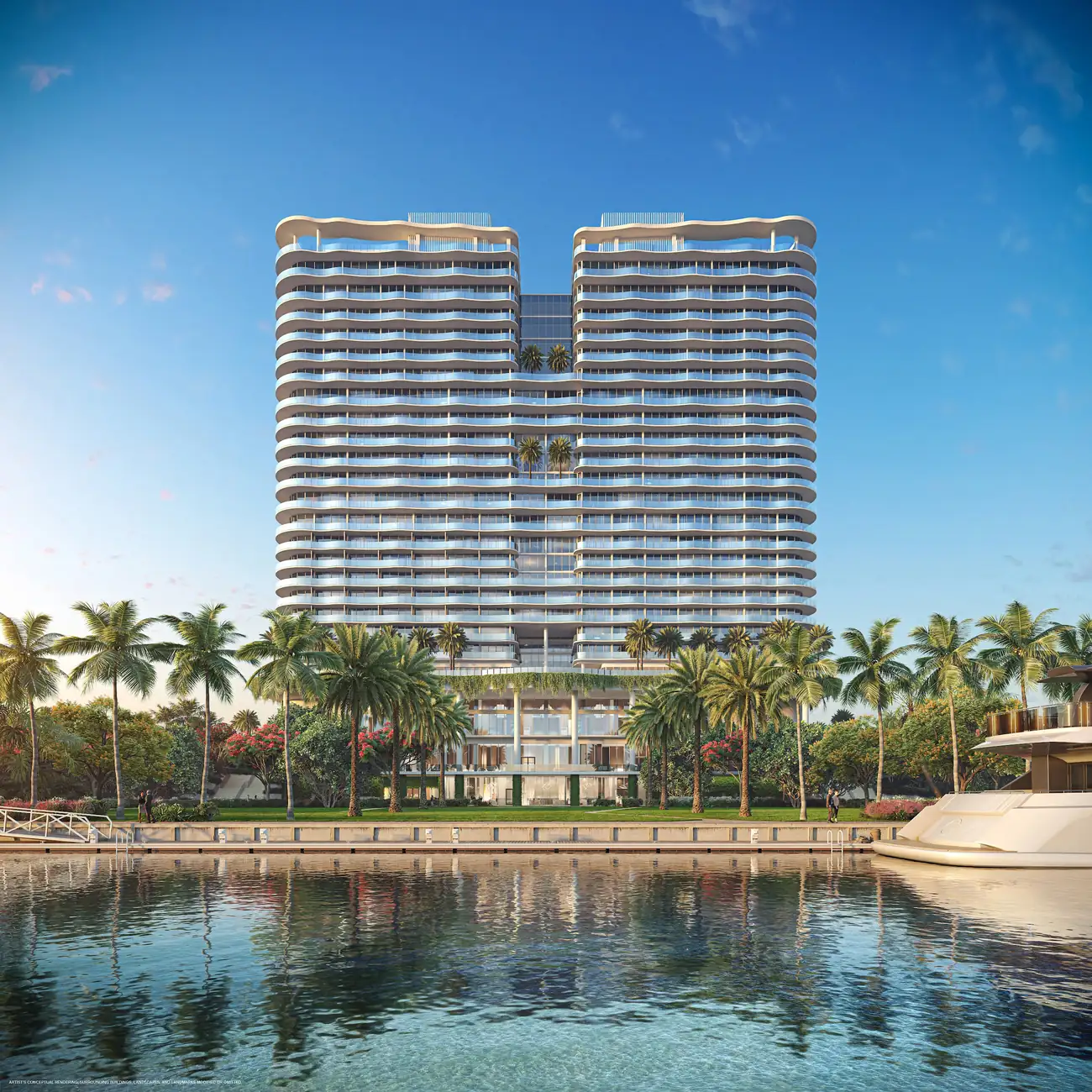 Resort tower from the Intracoastal — St. Regis Residences Bahia Mar, Fort Lauderdale
