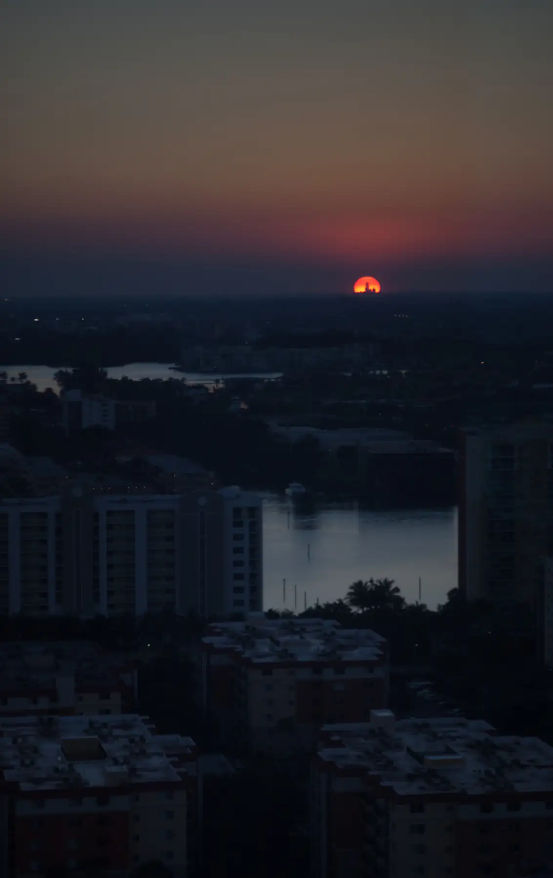 The sun setting west of Sunny Isles, 2011 — Winston Towers 600, Sunny Isles Beach